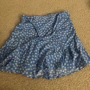 Light blue floral skirt from Zara
